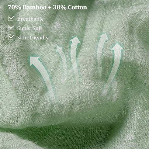 4 Packs, 47 47In Viviland Muslin Swaddle Blanket, Baby Swaddle Blanket for Boys & Girls, Nursery Receiving Blanket