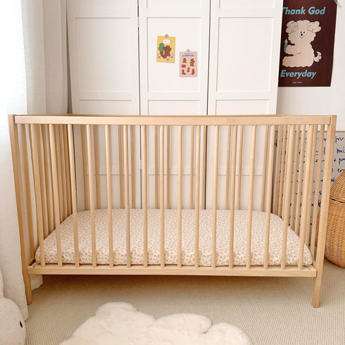 Pack 38"x26", 2 Pack 100% 360 BuLuTu Muslin N Play Mattress Sheets Mini Crib Fitted Sheets for Girls Boys, Cotton Soft