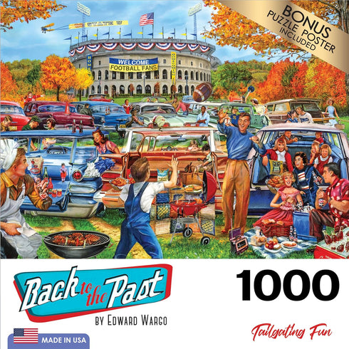 RoseArt - Back to The Past - Tailgating Fun - 1000 Piece Jigsaw Puzzle for Adults