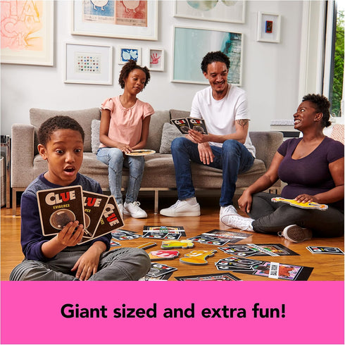 Giant Clue Classic Mystery Party Retro Board Game with Large Rooms, Giant Cards, and Foam Tools for Kids and Families