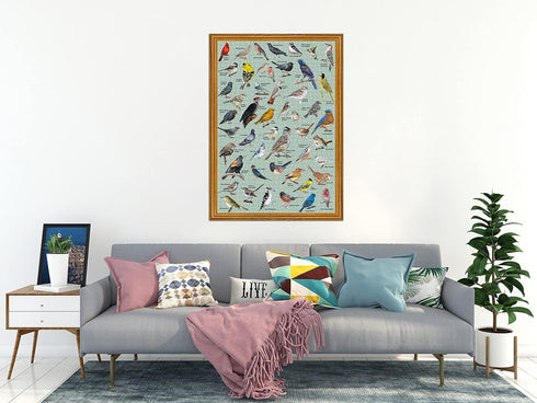 PICKFORU 1000 47 Bird Puzzle for Adults Pieces and Up, Backyard Birding Puzzle Collects Backyard Birds of North