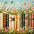 Bgraamiens Vintage Wildflower Books 1000 Piece Jigsaw Puzzle Aesthetic Floral Book Spines