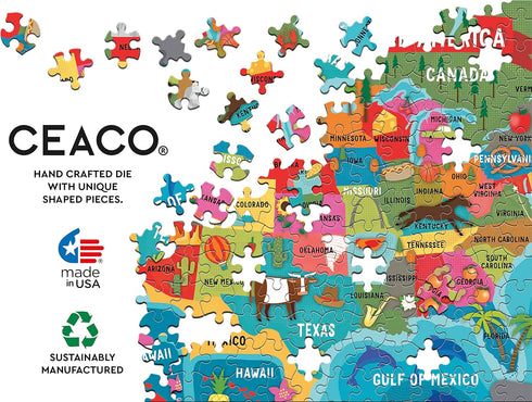 Ceaco - 100 Piece Jigsaw Puzzle - USA Map