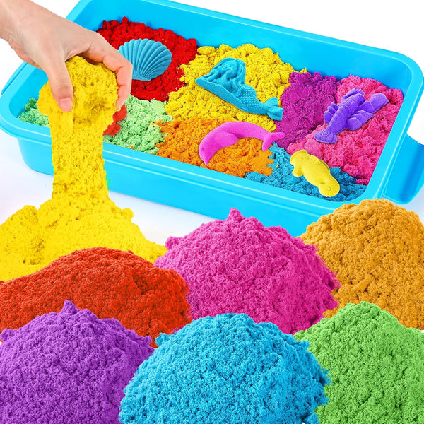 sikmcle Play Sand with Sensory Bin Toy for Kids, 8 lb of 7