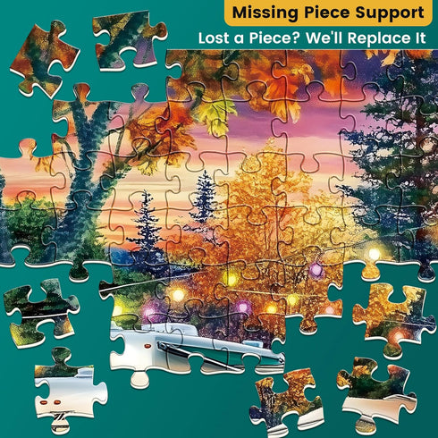 300 8-10 10-12,Challenging Women,20.5*15In Piece Puzzle for Adult,Fall RV Camping Puzzle for Kids Adults Seniors,Jigsaw