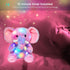 11'' Hopearl LED Plush Elephant Colorful Lighting Up Stuffed Animal Elephish Floppy Night Lights Glow in The Dark