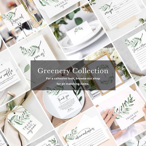 Bliss Collections Diaper Raffle Tickets for Baby Shower, Rustic Greenery, 50 Cards