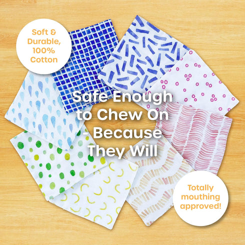 6-12 100% Quiggly Soft Fabric Tissue Box Toy for Babies- Montessori Sensory Development Toy for Month Olds - Cotton