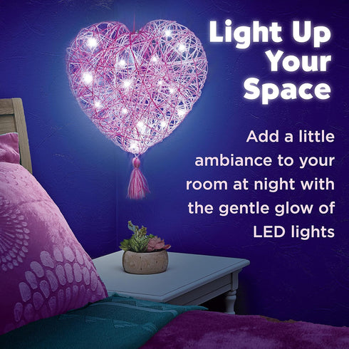 8+) Creativity for Kids String Art Heart Light Kit | Create a Glowing Heart Lantern with Easy String Art | Relaxing DIY