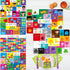 6 Pack Placemats for Kids, Non-Slip Washable, Reusable Alphabet, Number, Month, Color