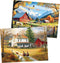 WSCXSC 2 Pack 300 Pieces Puzzle for Adults,Autumn Puzzle Farm Jigsaw Puzzles 300