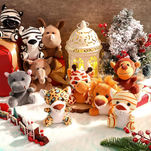 20 4.7 Inch 10 Leitee Pcs Small Stuffed Animals Bulk, Mini Plush Toys, Stuffed Jungle Animals Forest Animal Safari Lion