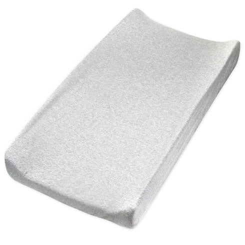 HonestBaby Girls Organic Cotton Changing Pad Cover, Light Gray Heather, One Size