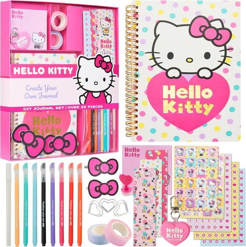 Hello Kitty DIY Journal Kit for Girls Teens Kawaii A5 Spiral Notebook Hair Clips