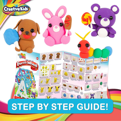 7+ 8 6+ Creative Kids Air Dry Clay Ferris Wheel Kit - Easy Modeling Clay Characters- Includes Clay Colors, Art Supplies