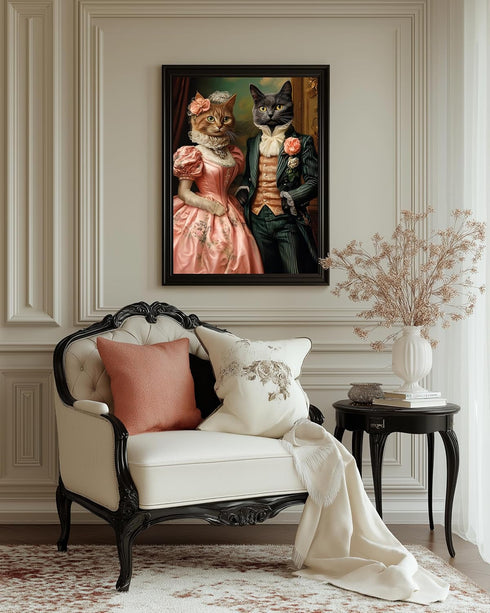 1000 Puzzles for Adults Pieces, Victorian Cats: The Elegant Pair Portret, Hard Challenging Jigsaw Puzzle for Puzzle