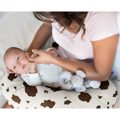 Sweet Jojo Designs Western Cow Print Boy Girl Gender Neutral Nursing Pillow Cover Baby Breastfeeding Slipcover Infant