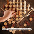 80 Pieces Wooden Checkers - Handcrafted Chess with Drawstring Storage Pouch, Classic Game Set