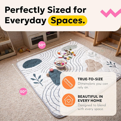 50" 50" Miotetto Baby Mat for Floor, x Playpen Mat, Thick Soft Foam Padding Baby Play Mat, Portable Quilted playmat