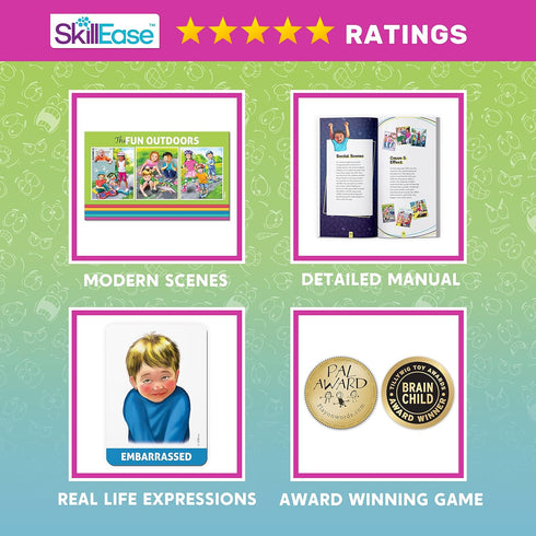 SkillEase Happy or Not, Bingo Emotions and Feelings Activity for Social Skills, Social Emotional Learning Activities