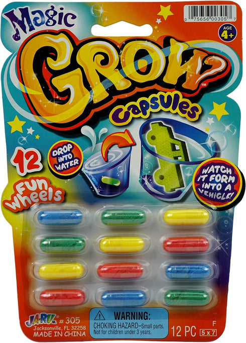 JA-RU Magic Grow Capsules (24 Pack; 12 Each) - Expanding Foam Sponge Toy for Kids, Water Growing Toys