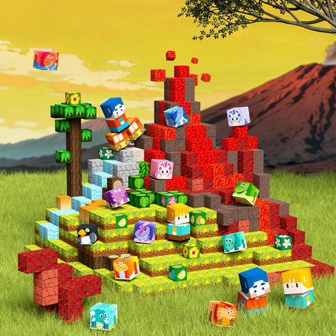 GobiDex 126PCS Magnetic Blocks Playset, Build Dinosaur MagWonder with Building Pretend Play