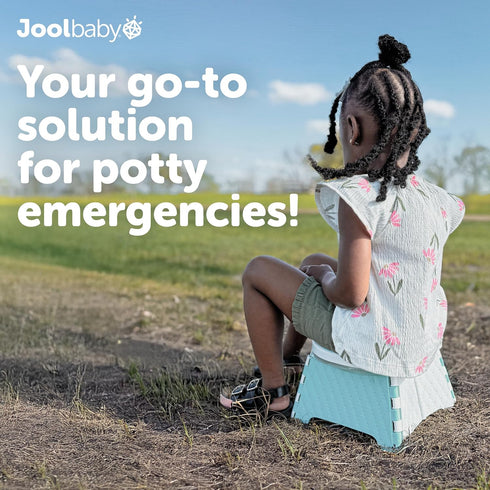 30 Jool Baby Portable Potty Training Chair with Travel Bag and Liners, Foldable, Indoor/Outdoor Use, Camping (Aqua)