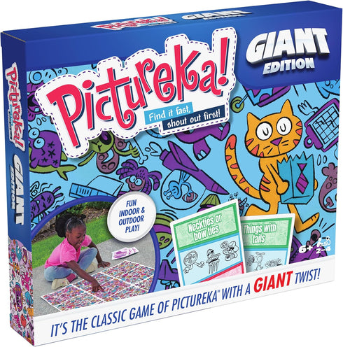 Pictureka Giant Board Game - Fun Family Game with Big Mat & Cards for Kids Ages 6+