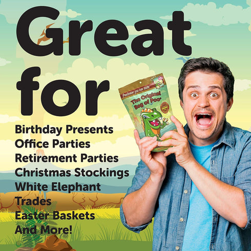 The Original Bag of Poo, Dinosaur Poop (Green Cotton Candy) for Novelty Gag Gifts