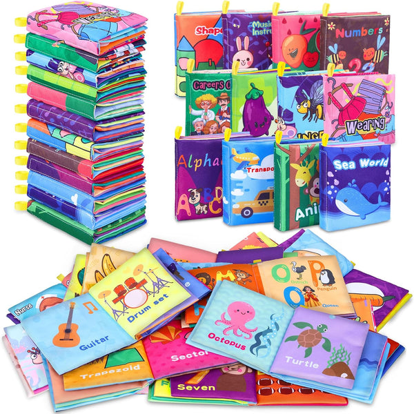 Baby Bath Books - Fabric Soft Baby Cloth Books, Early Education Toys, Waterproof for Toddler, Newborn, Infants, Perfect