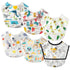 6 Pcs Baby Feeding Bibs Toddler Waterproof Bib Set with Crumb Catcher Pocket for 6-12 Months