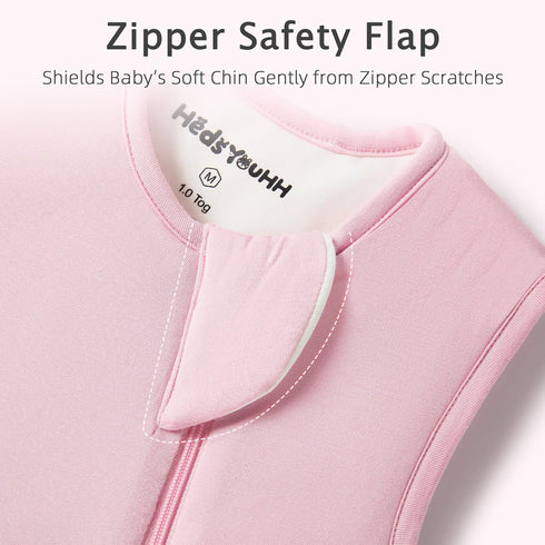 HEDSYOUHH 6-18 1.0 2-Way Sleep Sack for Months Baby, TOG for Spring and Autumn, Wearable Blanket, Bamboo Rayon, Zipper
