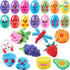 12 JOYIN Pcs Easter Prefilled Eggs with Foam Squishy Toy, Cute Foam Stress Reliever Squishy Toy Fillers for Easter Egg