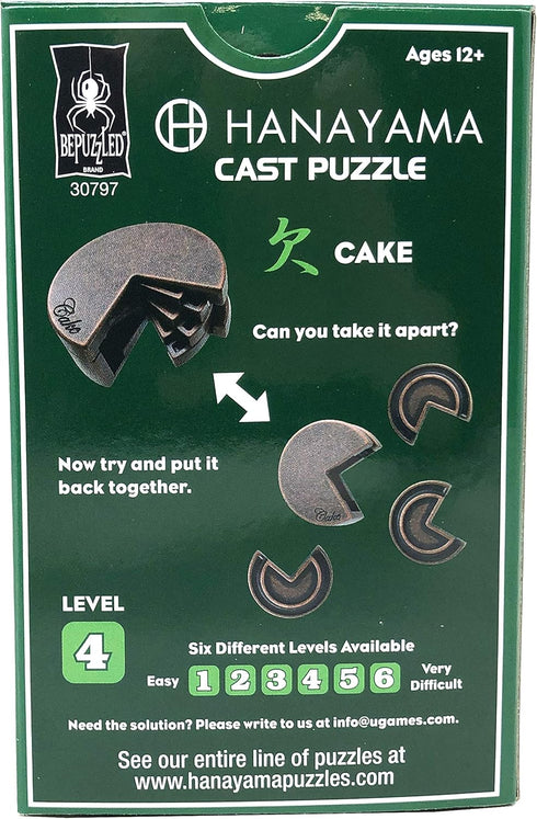 CAKE Hanayama Cast Metal Brain Teaser Puzzle - New 2017 Design, Level 4 Difficulty Rating