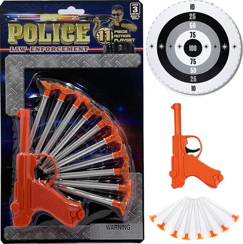 The Dreidel Company Detective Set with 10 Suction Cup Bullets and Plastic Pistol, 11 Piece Set