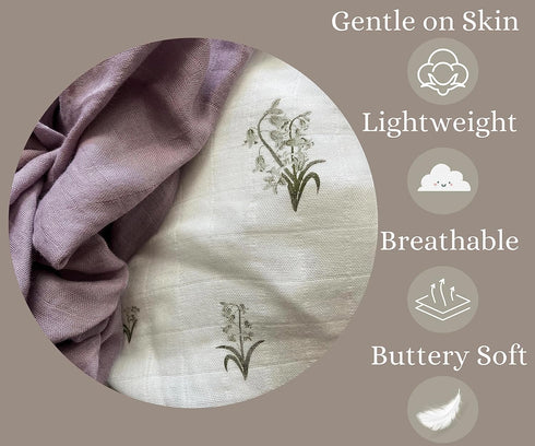 Set LEYL&ARI Wildflowers Muslin Swaddle Blanket for Babies