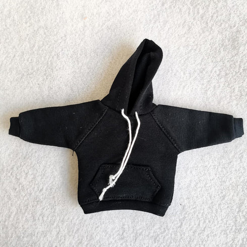 1/12 Scale Strong Man Action Figure Clothes, Men's Hoodie Clothing for 1:12 6inch Male Action Figure Doll (Black)