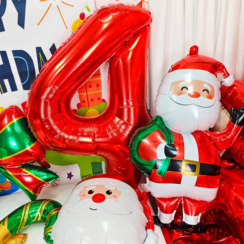 40 Inch Red Big Number 4 Birthday Party Decoration Foil Balloons for Anniversary, Wedding, Girls and Boys Digit 4