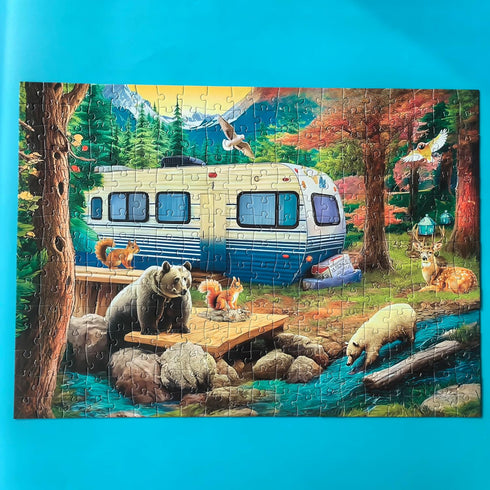 300 Pieces Jigsaw Puzzles for Adults - Puzzles for Kids Ages 6-8 8-10 10-12 - Large Piece Puzzles for Seniors - Forest Bear Adventure
