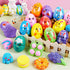 12 JOYIN Pcs Easter Prefilled Eggs with Foam Squishy Toy, Cute Foam Stress Reliever Squishy Toy Fillers for Easter Egg