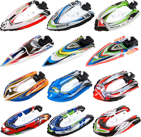 Nunkitoy Bath Toy,Wind Up Boat,12 Pack Assorted Bath Boat Toy,Yacht Speed Boat for