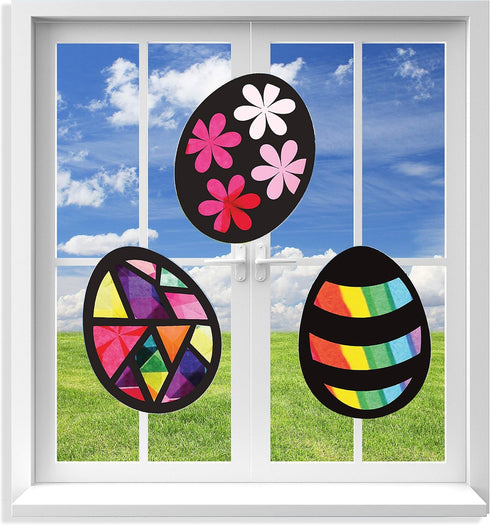 VHALE Suncatchers Craft 3 Sets (9 Cutouts) with Tissue Papers for Kids Party Favors and Creative Art Projects