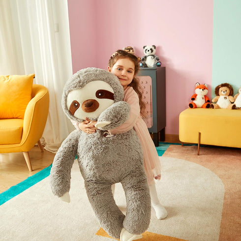 30 inches) IKASA Large Sloth Stuffed Animal Plush Bradypode Toy for Children (Gray