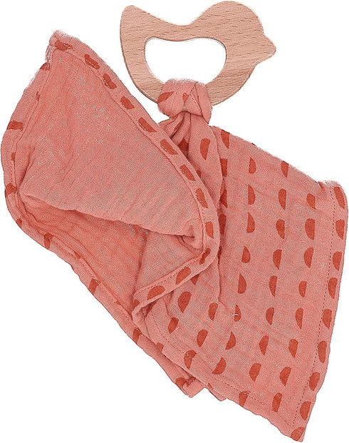Sterntaler Soft Coral Baby Safety Blanket with Teether