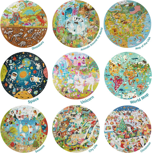 Unicorn Jigsaw Puzzle for Kids Ages 5-8 - 150 Piece Round Puzzle with Fairies and Animals by boppi
