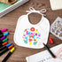 Jutom 38 Pcs DIY Baby Bibs Decorating Kit - 14 Bibs, 14 Stencils, 10 Fabric Markers for Shower Games