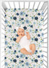 Sweet Jojo Designs Fitted Baby Jersey Crib Sheets (Pink/Blue Boho Floral) for Girls, Infant Nursery, Toddler Room