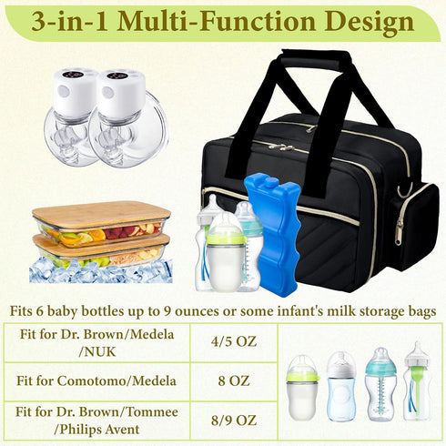 Pack, Momcozy/Elvie/Willow, 6 9 Breastmilk Cooler Bag with Ice Wearable Breast Pump Storage Bag, Insulated Bottle