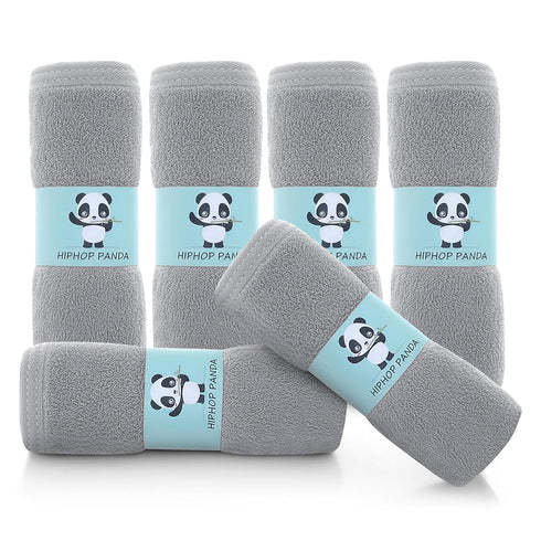 HIPHOP PANDA Baby Washcloths, Rayon Made from Bamboo - 2 Layer Ultra