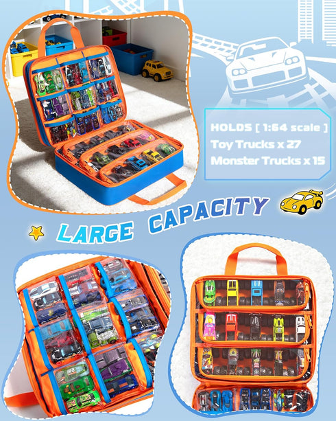 66 Marscamd Storage Case Compatible with Hot Wheels Toy Trucks and Monster Trucks (Hold Pcs), Toy Car Storage Case